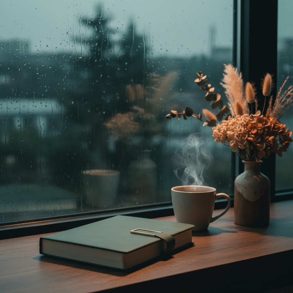 Rainy Window Cozy Scene